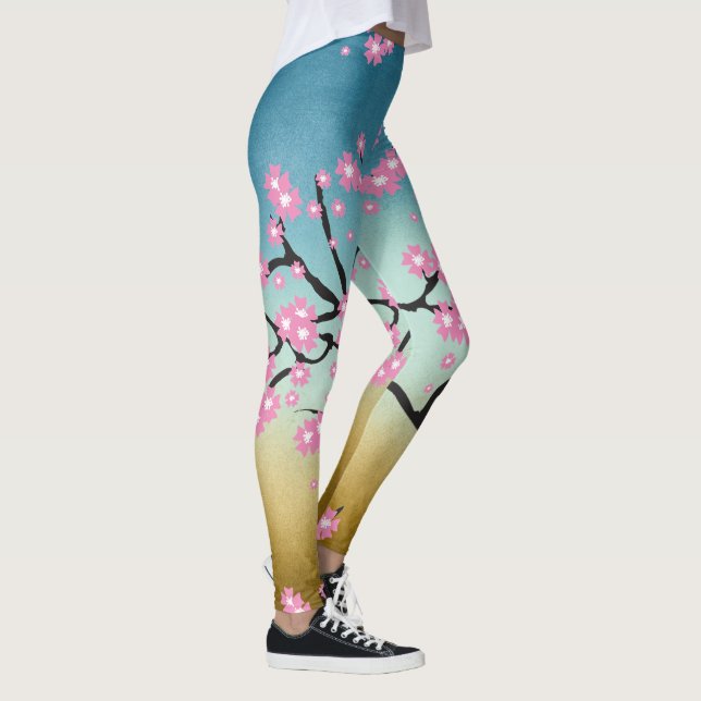 Frühling fröhlich Cherry Blossom Leggings (Rechts)