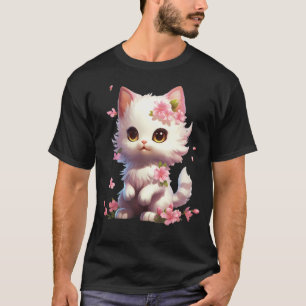 Frühling Garten Kätzchen Blume Katze Mädchen Blume T-Shirt