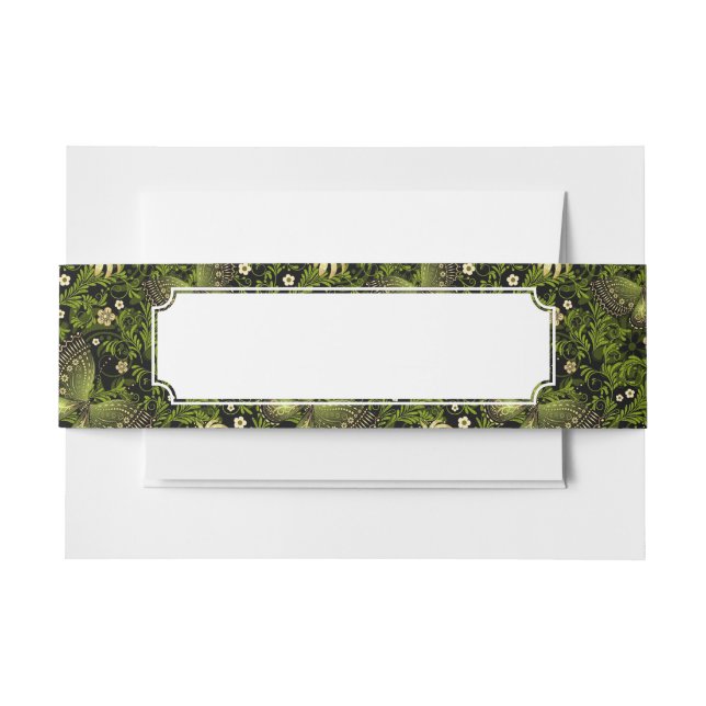 Frühling Grün-Goldmuster Einladungsbanderole (Vorderseite Beispiel)