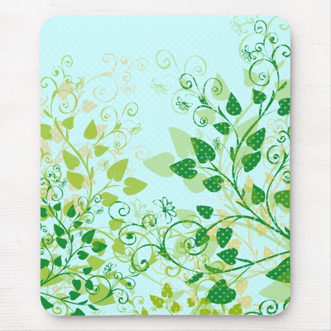 Frühling grünes Blumenmousepad Mousepad (Vorne)