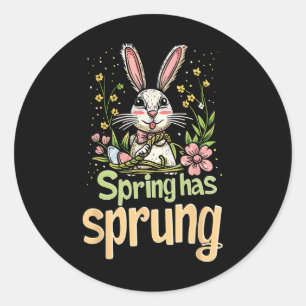 Frühling hat Frühling Holiday Oster lustige grafis Runder Aufkleber