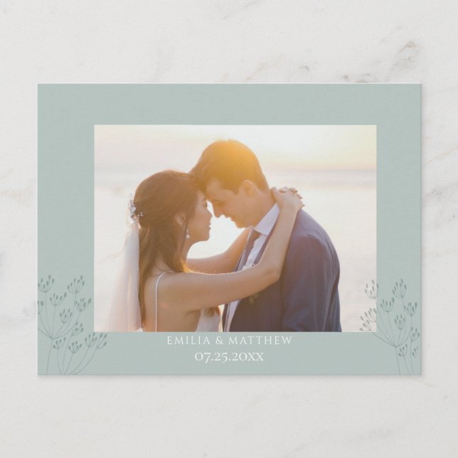 Frühling Hochzeit Foto Danke Postkarte (Vorderseite)