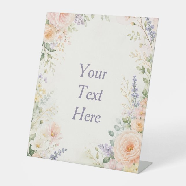 Frühling Hochzeit Tischschild Garten Sockelschild (Vorderseite)