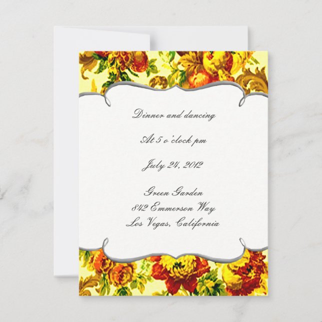 Frühling Hochzeitsempfang Karte (Vorderseite)