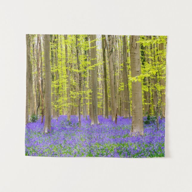 Frühling im Blauen Wald Wandteppich (Vorderseite (Horizontal))