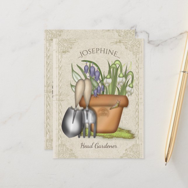 Frühling im Garten Postkarte (Vorderseite/Rückseite Beispiel)
