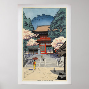 Frühling im Kurama-Tempel Vintage Japanisch Poster