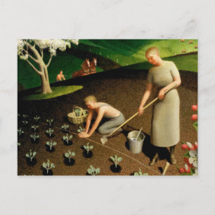 Frühling im Land, 1941 von Grant Wood Postkarte