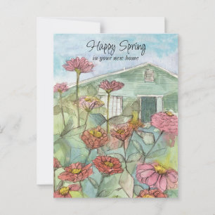 Frühling im neuen Zuhause Immobilien Postkarte