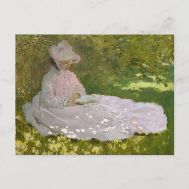 Frühling, impressionistisches Porträt, Claude Mone Postkarte (Vorderseite)