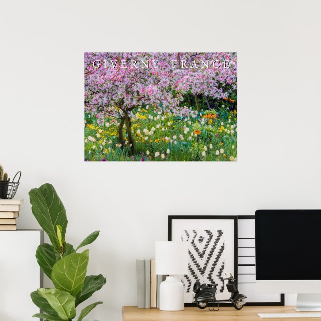 Frühling in Claude Monets Garten Poster (Heimbüro)