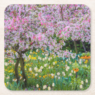 Frühling in Claude Monets Garten Rechteckiger Pappuntersetzer