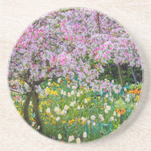 Frühling in Claude Monets Garten Sandstein Untersetzer