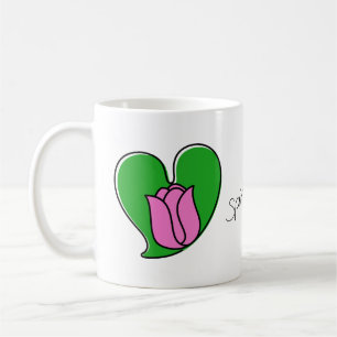 Frühling in der Liebe - Rosa Tulpen Kaffeetasse
