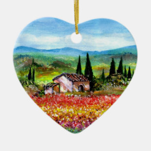FRÜHLING IN DER TUSKANA KERAMIKORNAMENT