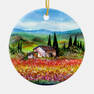 FRÜHLING IN DER TUSKANA KERAMIKORNAMENT