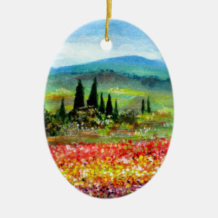 FRÜHLING IN DER TUSKANA KERAMIKORNAMENT