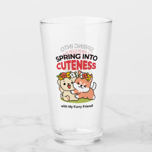 Frühling in Farbe - Adorable Hunde Illustration Glas