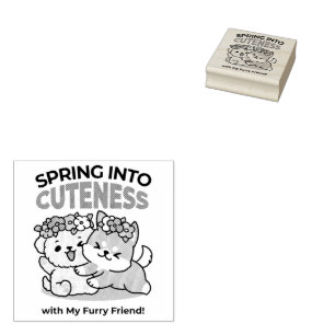Frühling in Farbe - Adorable Hunde Illustration Gummistempel