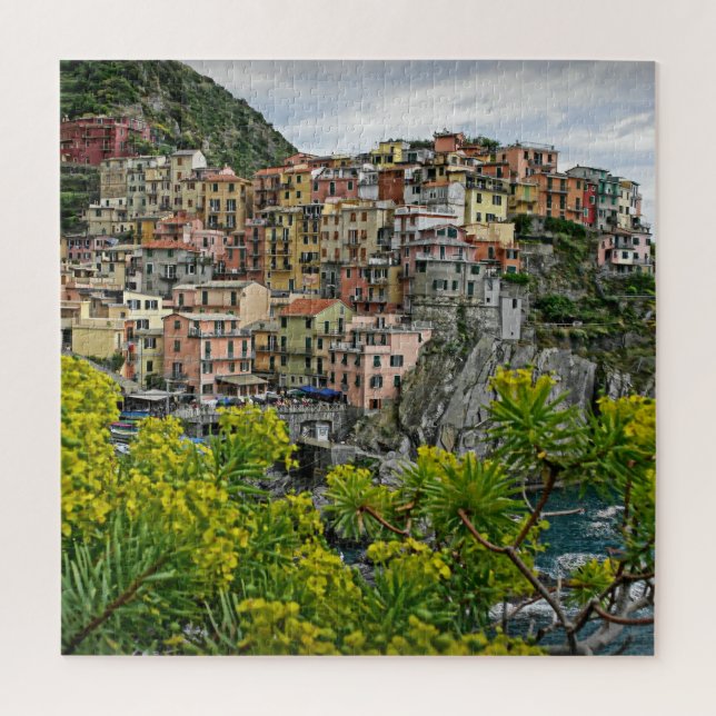 Frühling in Manarola, Italien - 20x20 - 676 Stk. Puzzle (Vertikal)