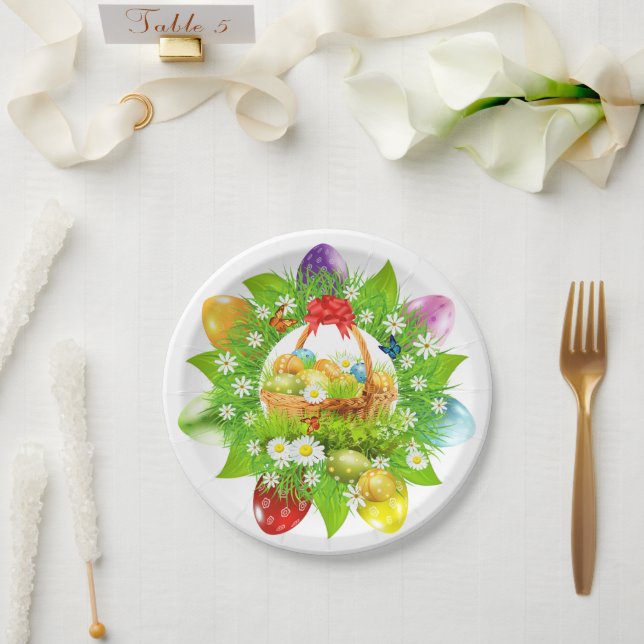 Frühling in Osterzeit Papier Teller (Hochzeit)