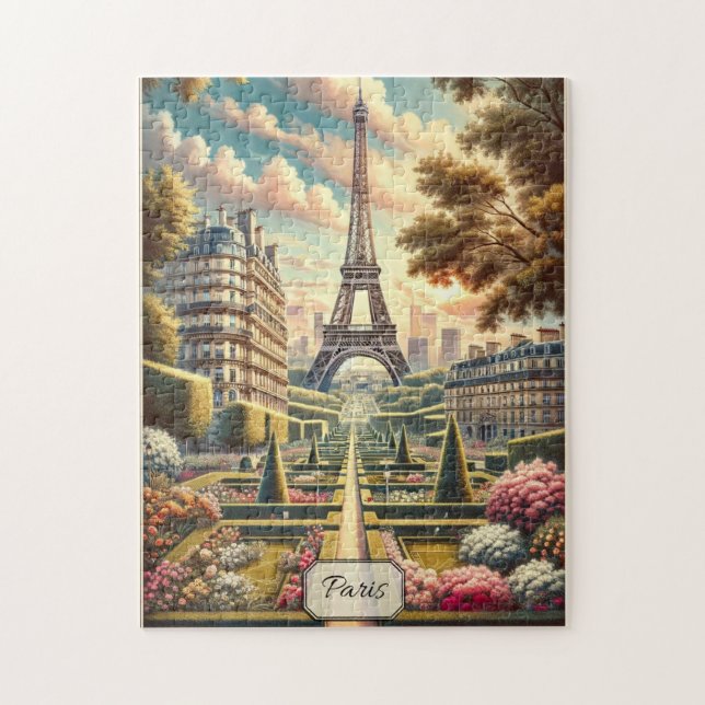Frühling in Paris Frankreich Eiffel Tower Poster-S Puzzle (Vertikal)