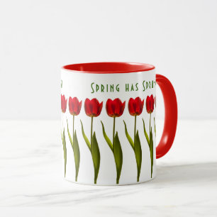 Frühling ist entsprungen! - Rote Tulpen - Tasse