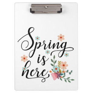 Frühling ist hier klemmbrett