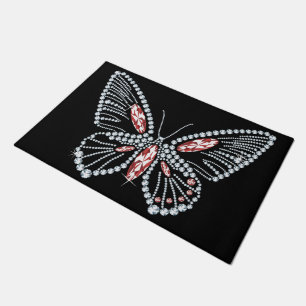 Frühling Juwelen Roter Rhinestone Schmetterling Fußmatte