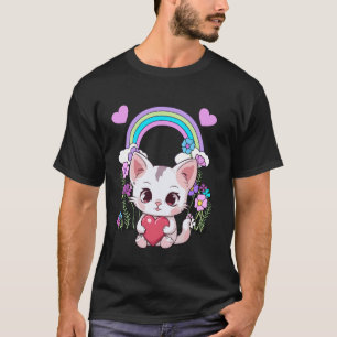 Frühling Kätzchen Katze Kinder Kind Baby Herz Herz T-Shirt