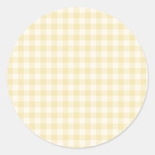 Frühling Klassisches Gingham Buttercreme Runder Aufkleber