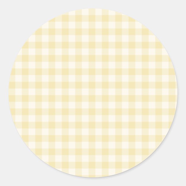Frühling Klassisches Gingham | Buttercreme Runder Aufkleber (Vorderseite)