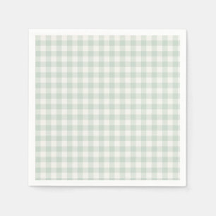 Frühling Klassisches Gingham Gedämpftes Salbei Serviette