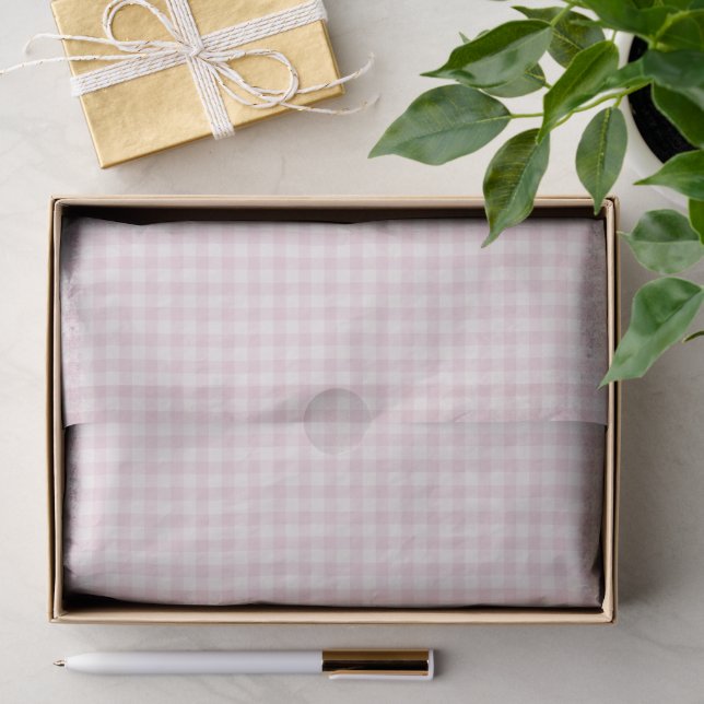 Frühling Klassisches Gingham | Sanftes Rosa Seidenpapier (Geschenk)
