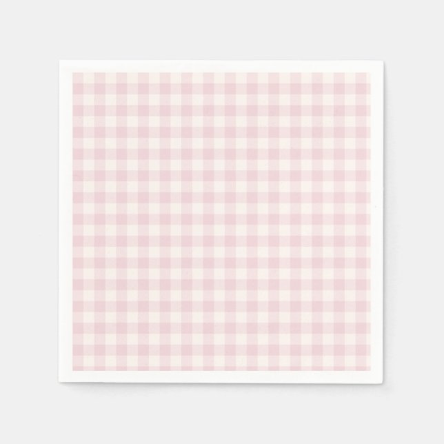 Frühling Klassisches Gingham | Soft Blush Serviette (Vorderseite)