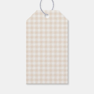 Frühling Klassisches Gingham Weicher Leinen Geschenkanhänger