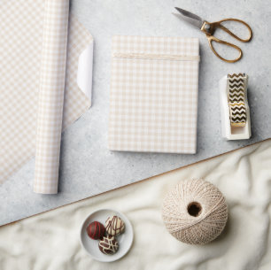 Frühling Klassisches Gingham   Weicher Leinen Geschenkpapier