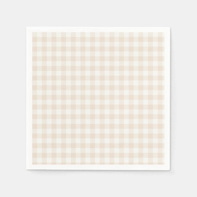 Frühling Klassisches Gingham | Weicher Leinen Serviette (Vorderseite)