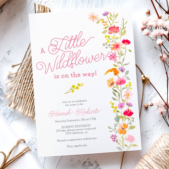 Frühling Kleine Wildblume Blütendusche Einladung (Spring Little wildflower floral baby shower Invitation)