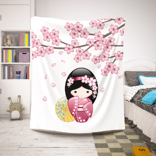 Frühling Kokeshi-Puppe - Süße japanische Geisha-Da Sherpadecke