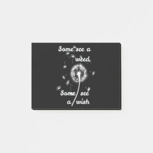 Frühling /manche sehen ein Unkraut, manche sehen  Post-it Klebezettel