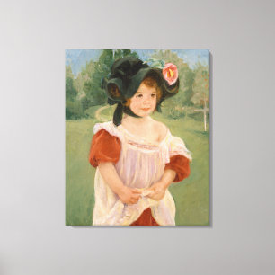 Frühling: Margot stehend in einem Garten 1900 Leinwanddruck