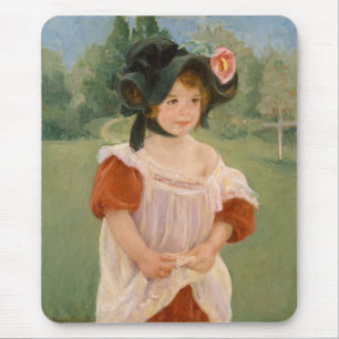 Frühling: Margot stehend in einem Garten 1900 Mousepad