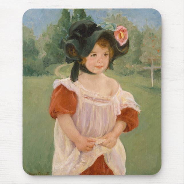Frühling: Margot stehend in einem Garten | 1900 Mousepad (Vorne)
