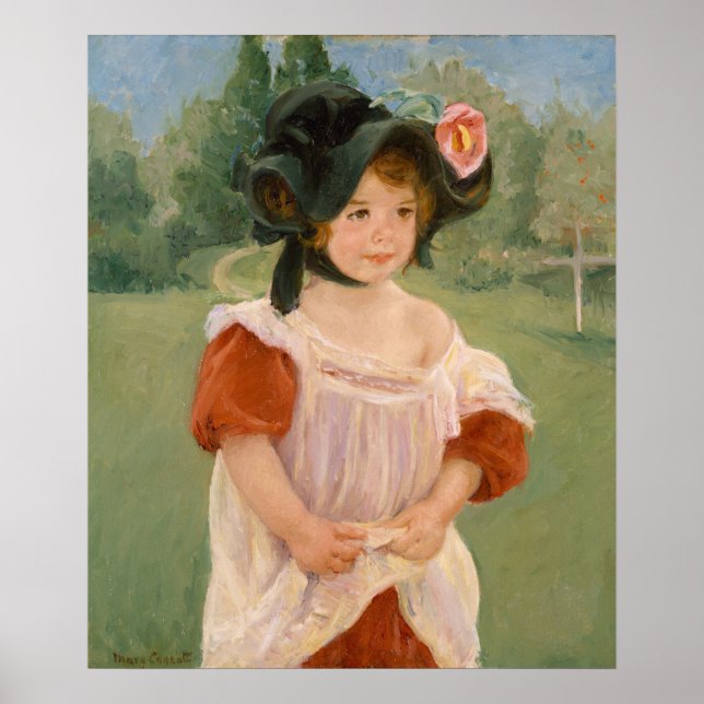 Frühling: Margot Stehend in einem Garten | 1900 Poster (Vorne)