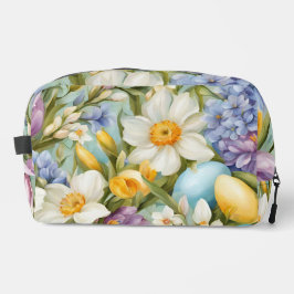 Frühling. Narzissen, Hyazinthen, Tulpen, Ostereier Waschbeutel