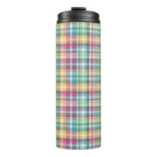 Frühling/Ostern Pastell-Karo Thermosbecher