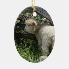 Frühling/Ostern: Zwei Lämmer das gleiche Gras, Keramik Ornament