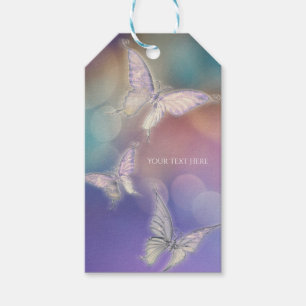 Frühling Pastell Schmetterlinge Chic Geburtstagsfe Geschenkanhänger