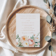 Frühling Pfirsich Weiß Errötung Floral Hochzeit Ro